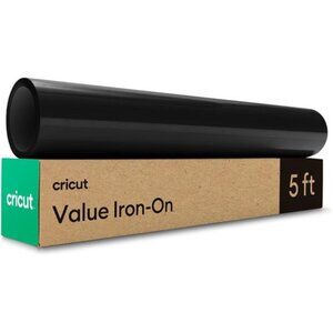 Value Iron-On, Black (12 in x 5 ft)- HTV Heat Transfer Vinyl